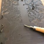The proces of making a linocut print