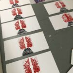 The proces of making a linocut print
